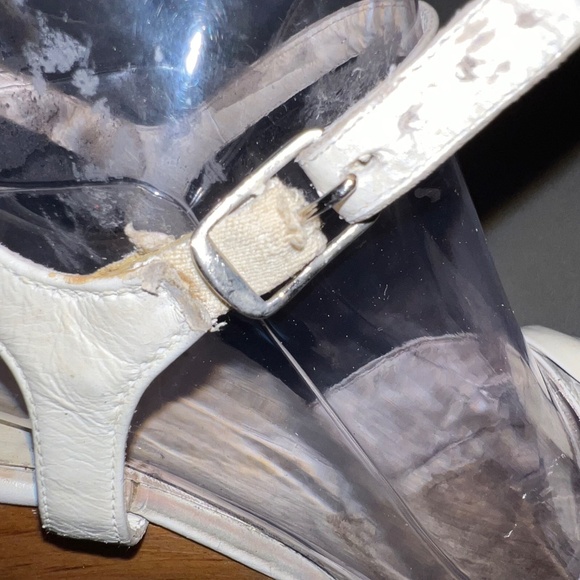 70s Hand Painted White Platform Sandals - Picture 6 of 15